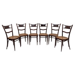 Set Six Early 20th Century Neapolitan Bent Beech Thonet Chairs Sautto & Liberale