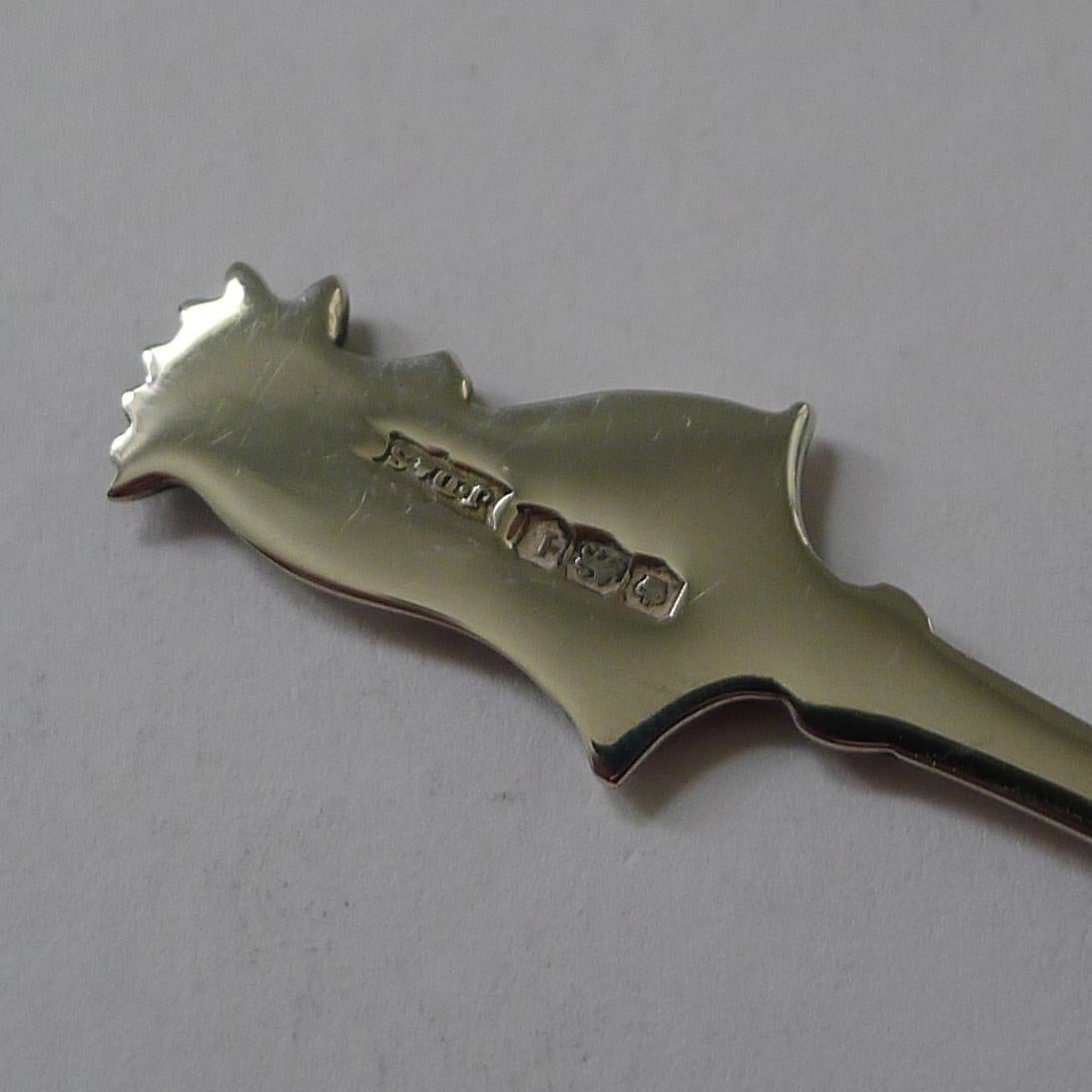 Early 20th Century Set Six English Solid Sterling Silver Cocktail Sticks - 1928 For Sale