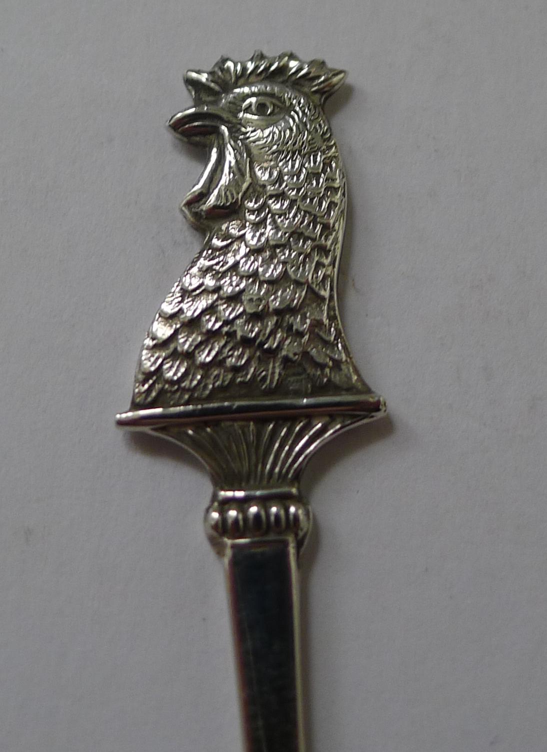 Set Six English Solid Sterling Silver Cocktail Sticks - 1928 For Sale 1