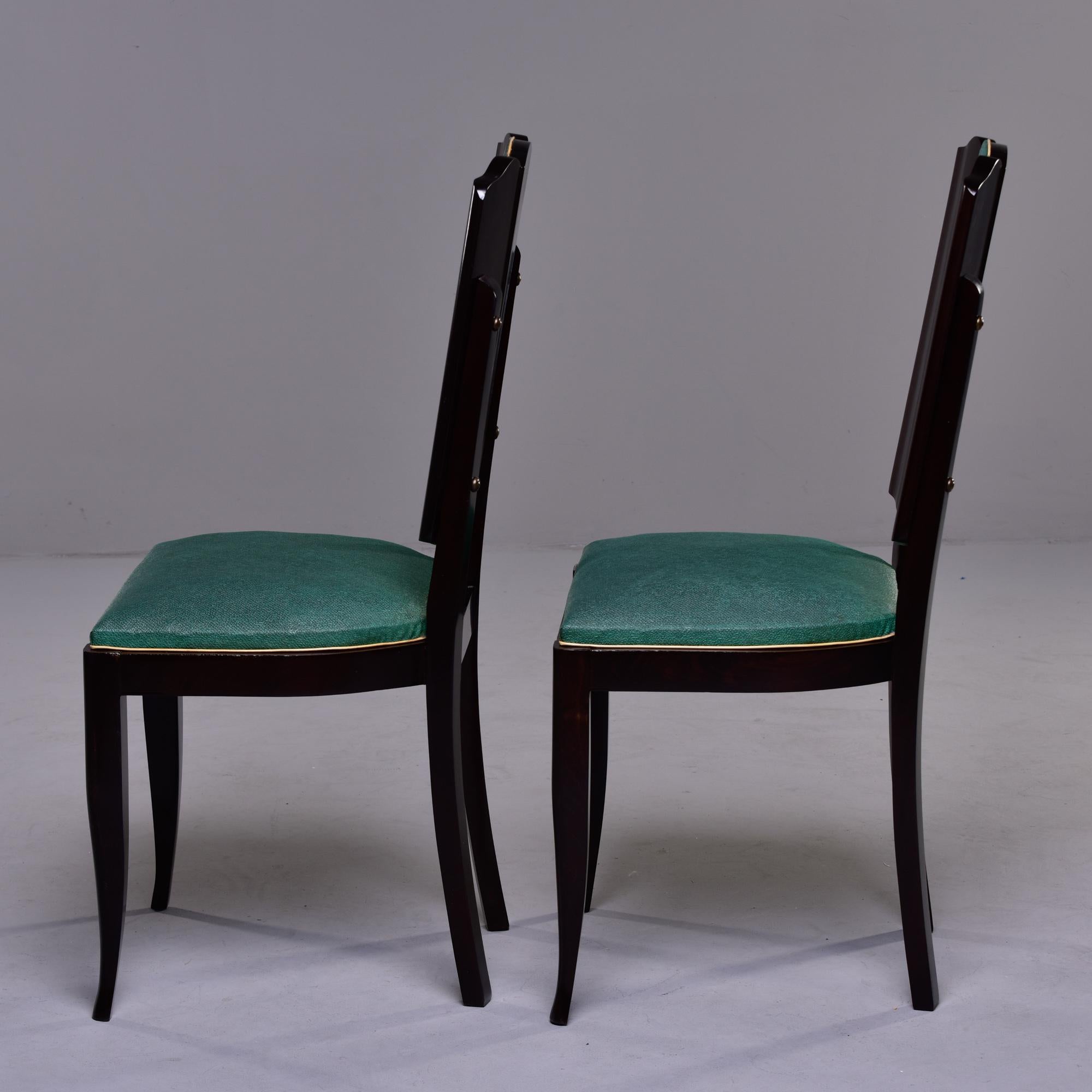 Set Six French Art Deco Mahogany Dining Chairs For Sale 7