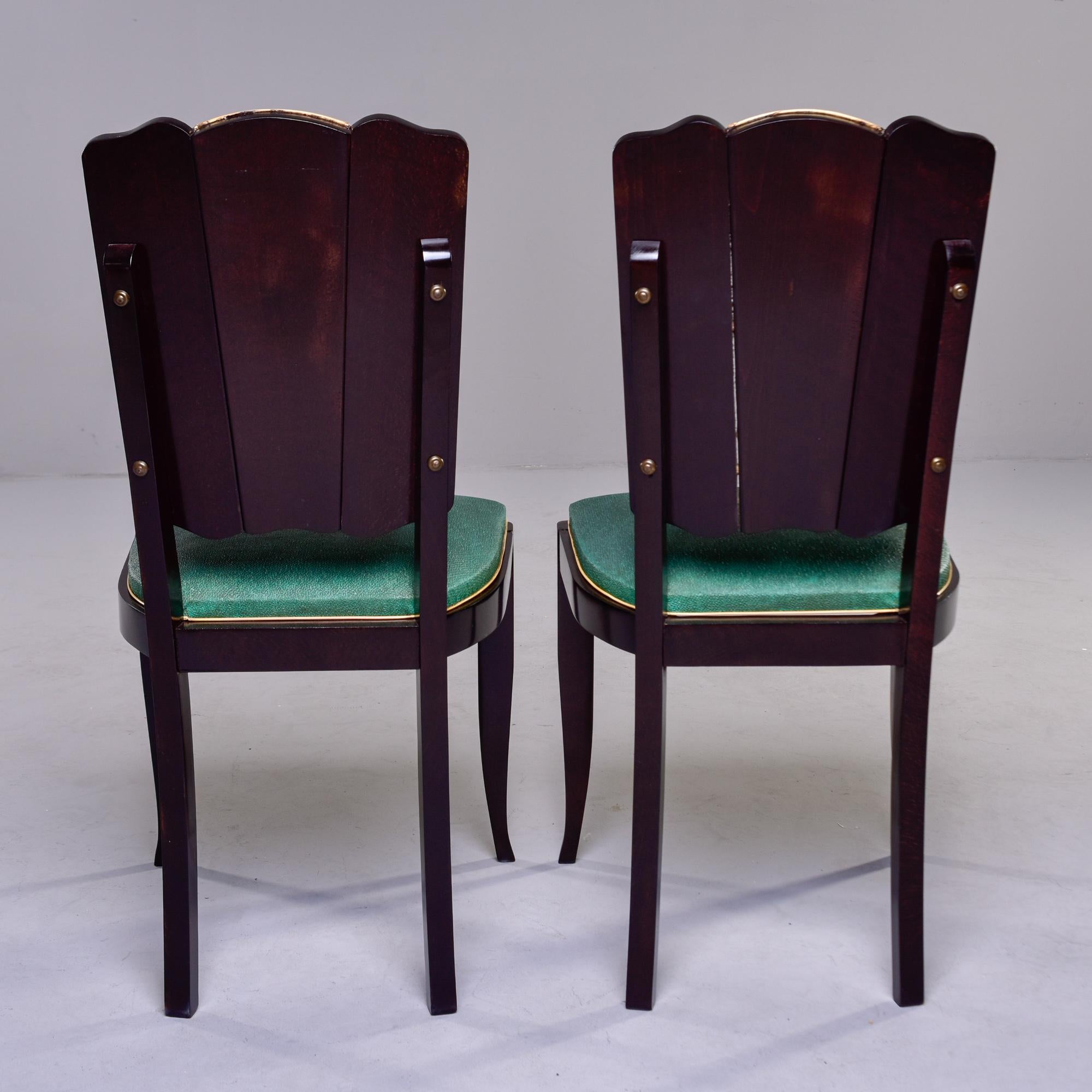 Set Six French Art Deco Mahogany Dining Chairs For Sale 2