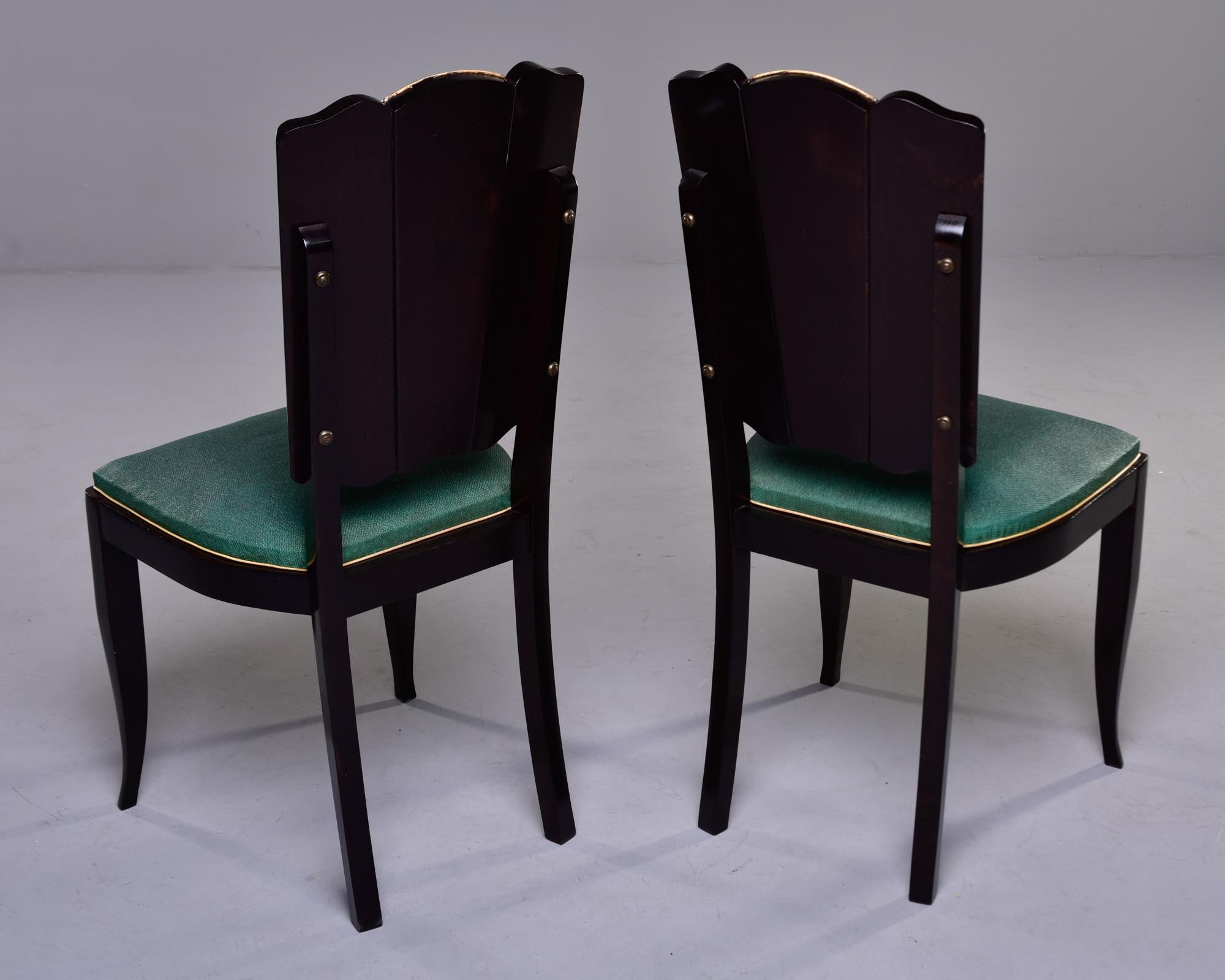 Upholstery Set Six French Art Deco Mahogany Dining Chairs For Sale