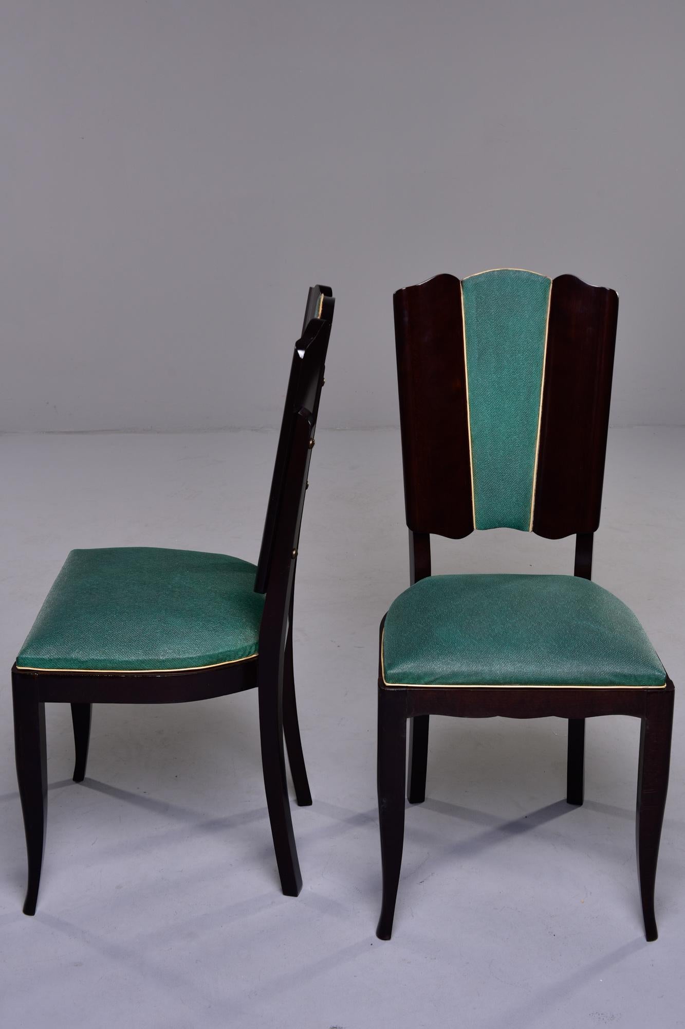 Set Six French Art Deco Mahogany Dining Chairs For Sale 4