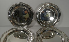 Set Six Georgian Sheffield Plate Plates, Heraldic Crown Engraved