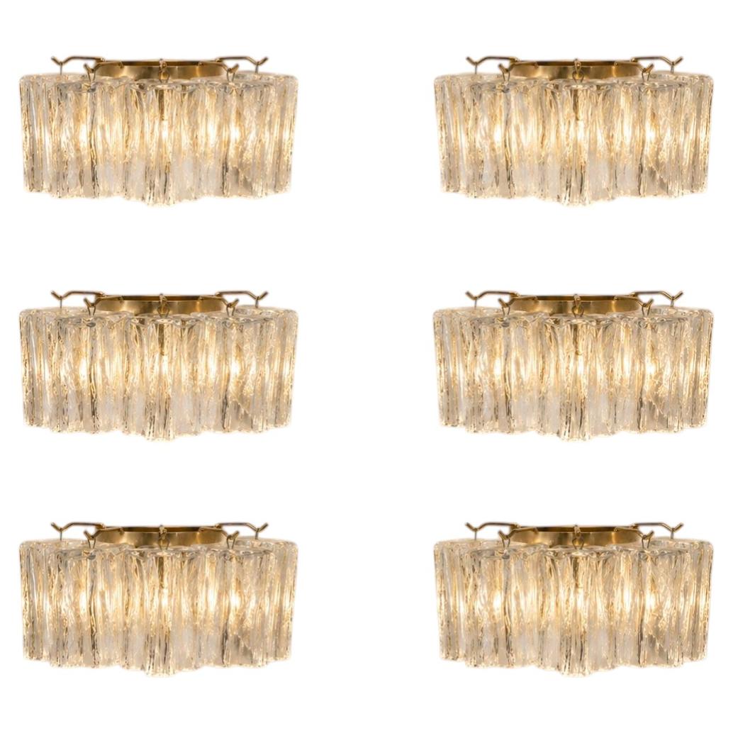Set Six Italian Murano Sconces For Sale