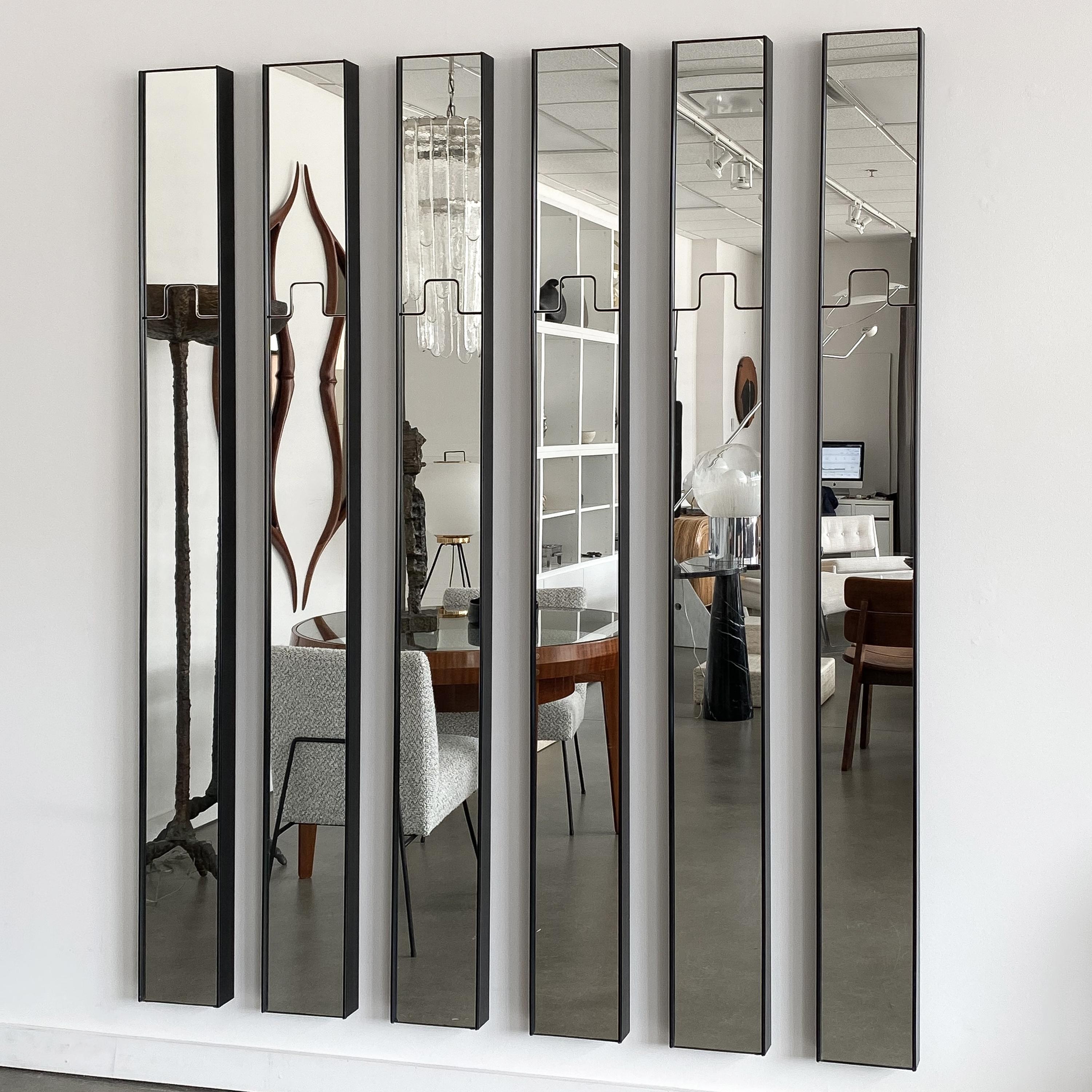 Set of Six Luciano Bertoncini Gronda Mirrors and Coat Rack for Elco 2