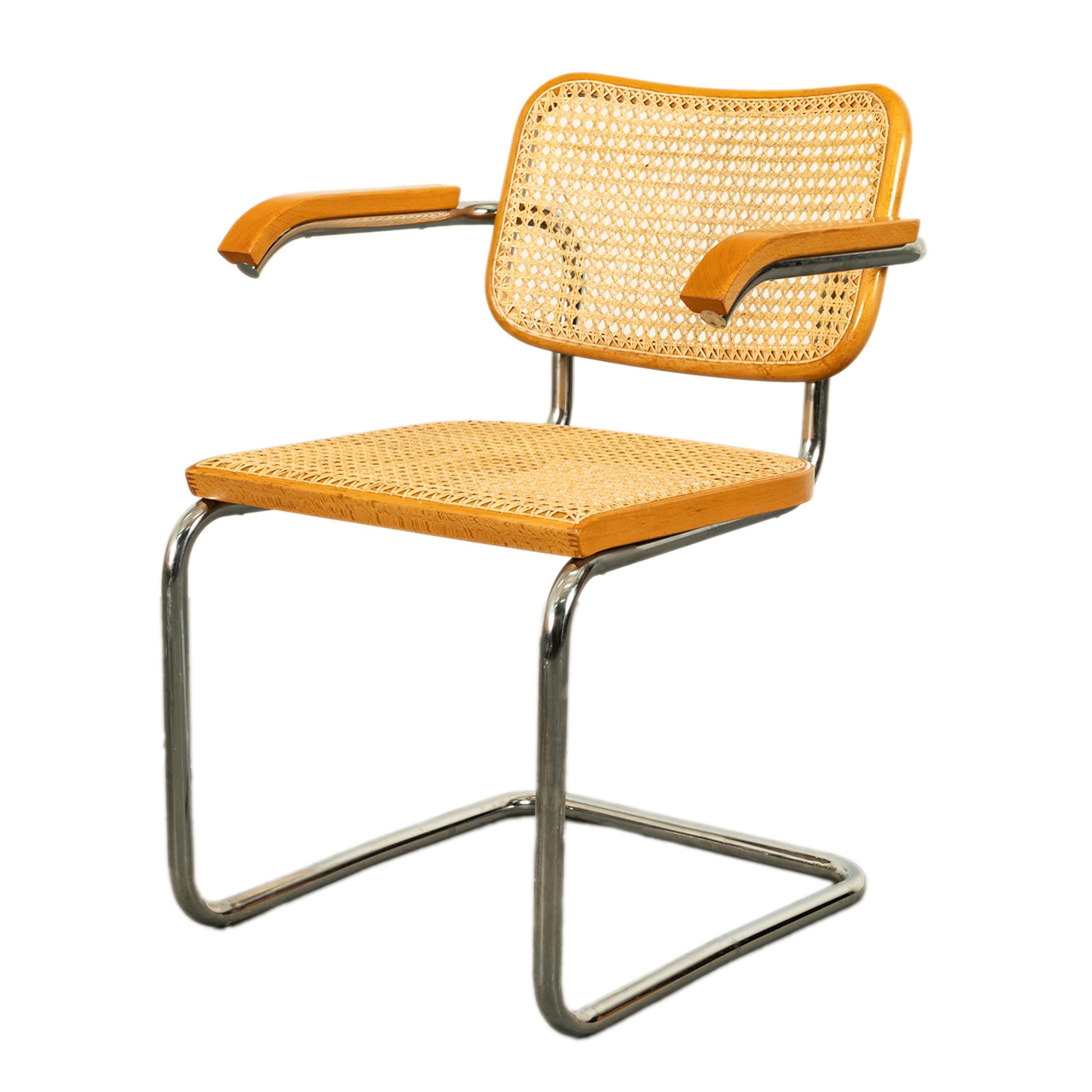Set Six Marcel Breuer Mid Century Modern Cesca Chairs Knoll International 1973 For Sale 4