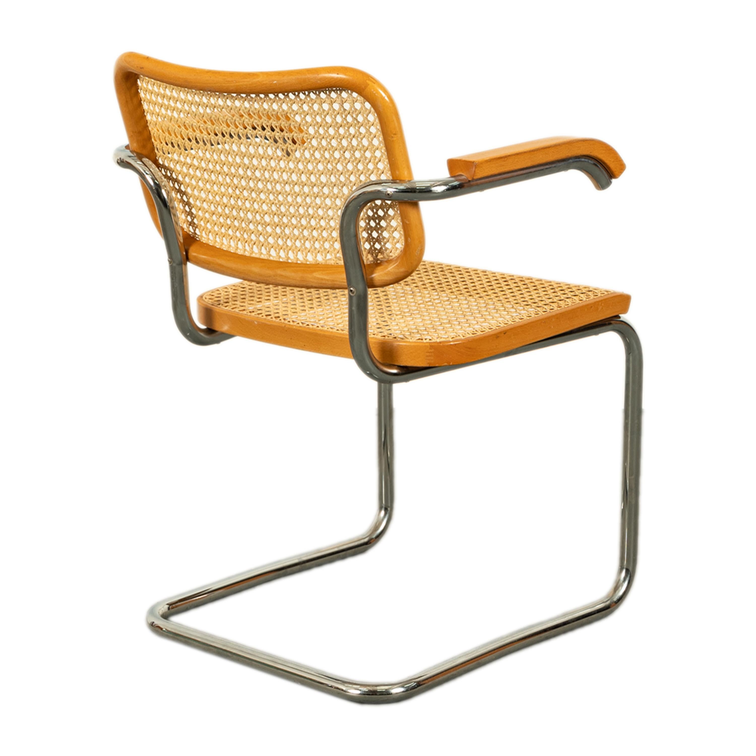 Set Six Marcel Breuer Mid Century Modern Cesca Chairs Knoll International 1973 For Sale 7