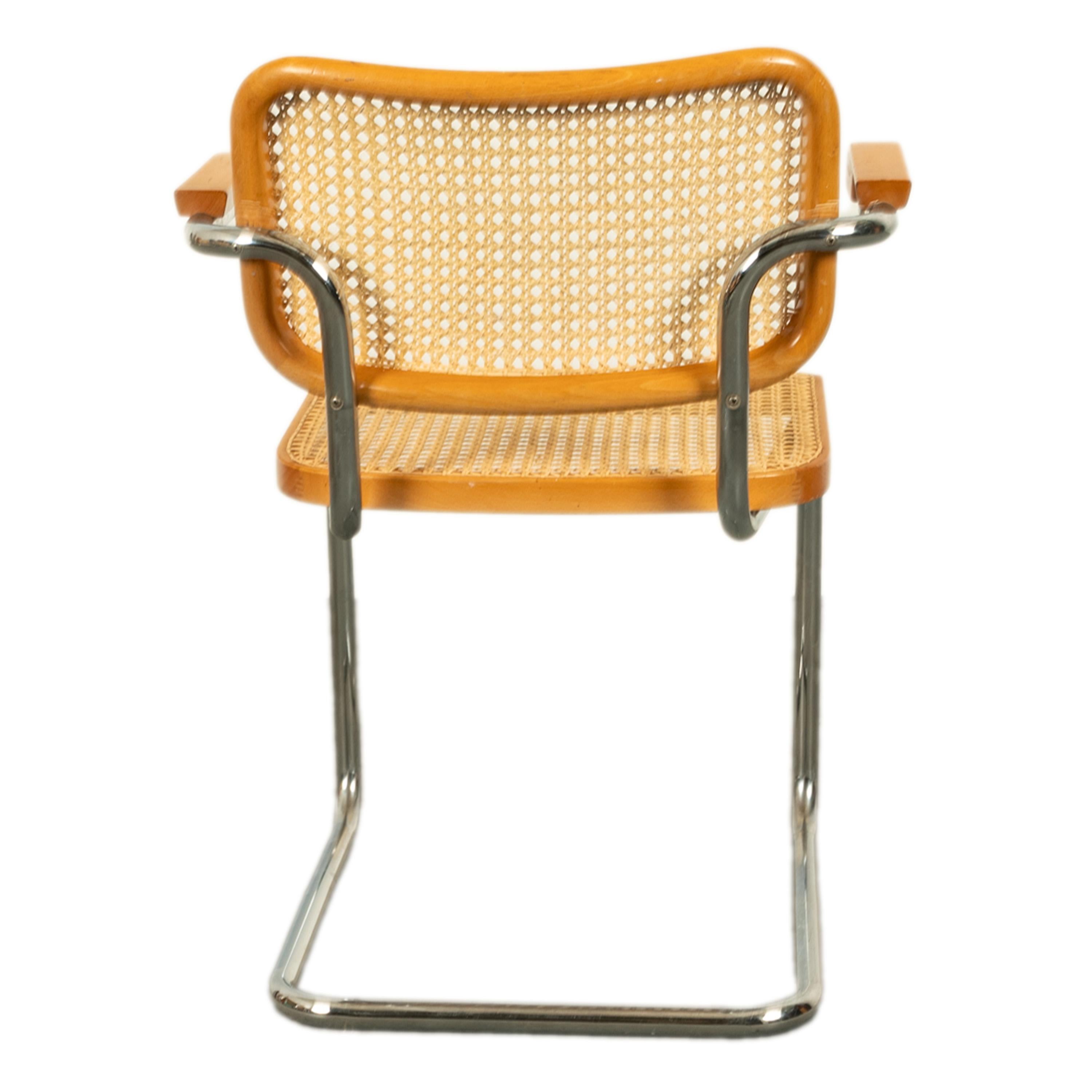 Set Six Marcel Breuer Mid Century Modern Cesca Chairs Knoll International 1973 For Sale 8