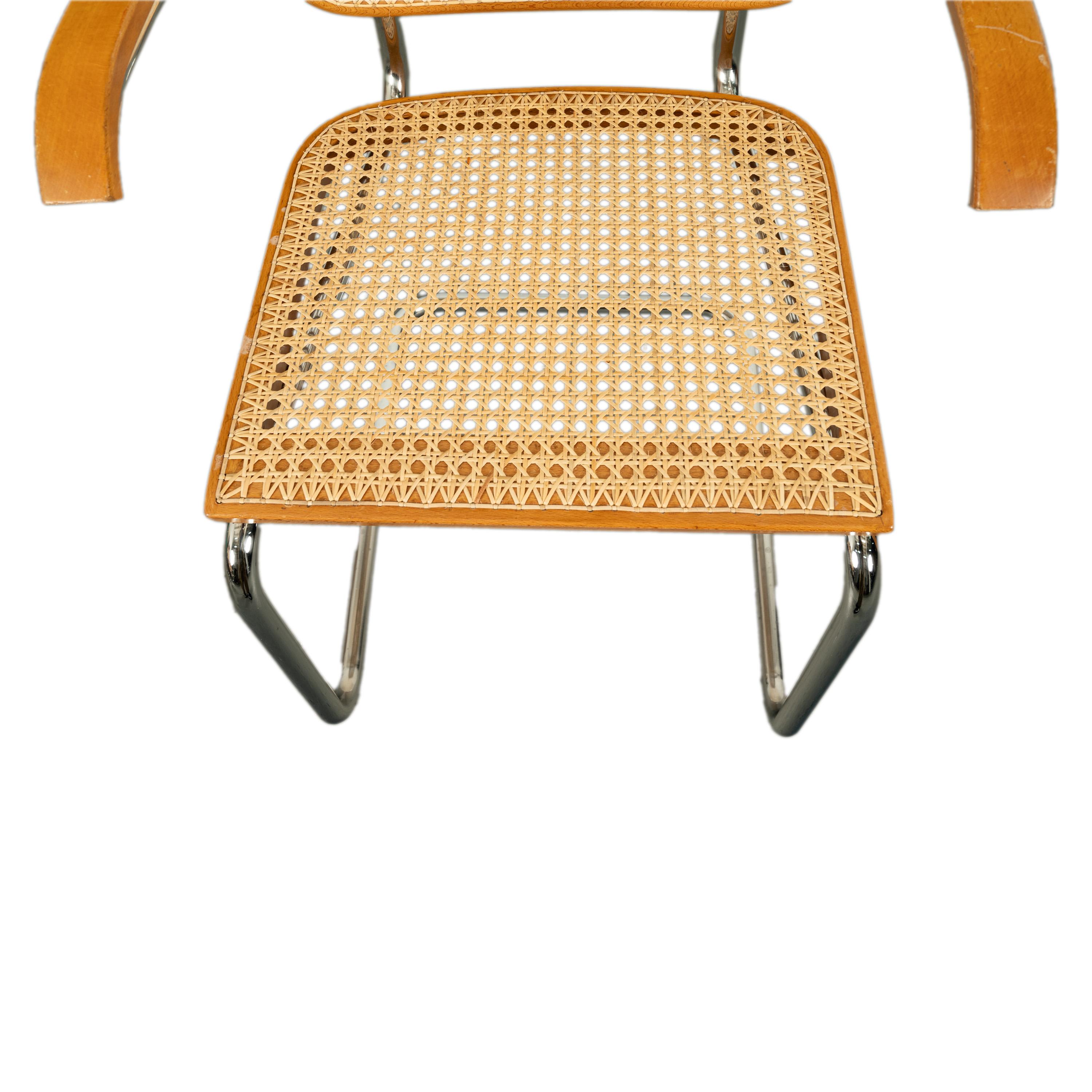 Set Six Marcel Breuer Mid Century Modern Cesca Chairs Knoll International 1973 For Sale 11