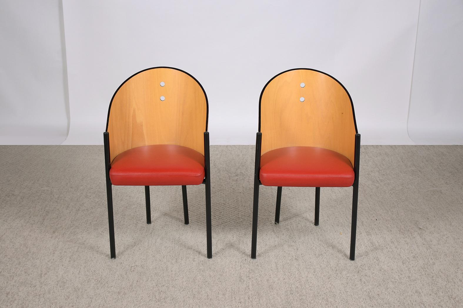1970s Mid-Century Modern Dining Chairs Set of Eight Newly Restored 4