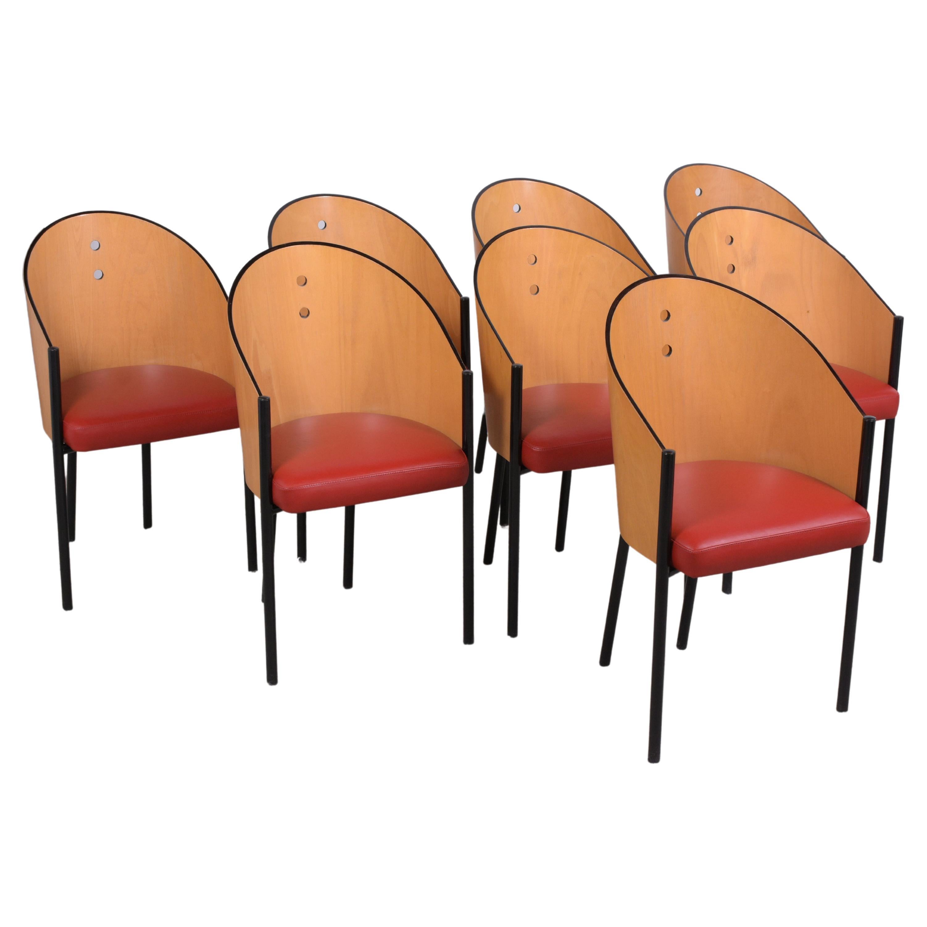 American 1970s Mid-Century Modern Dining Chairs Set of Eight Newly Restored