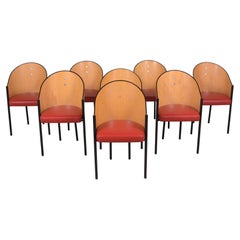 1970s Mid-Century Modern Dining Chairs Set of Eight Newly Restored