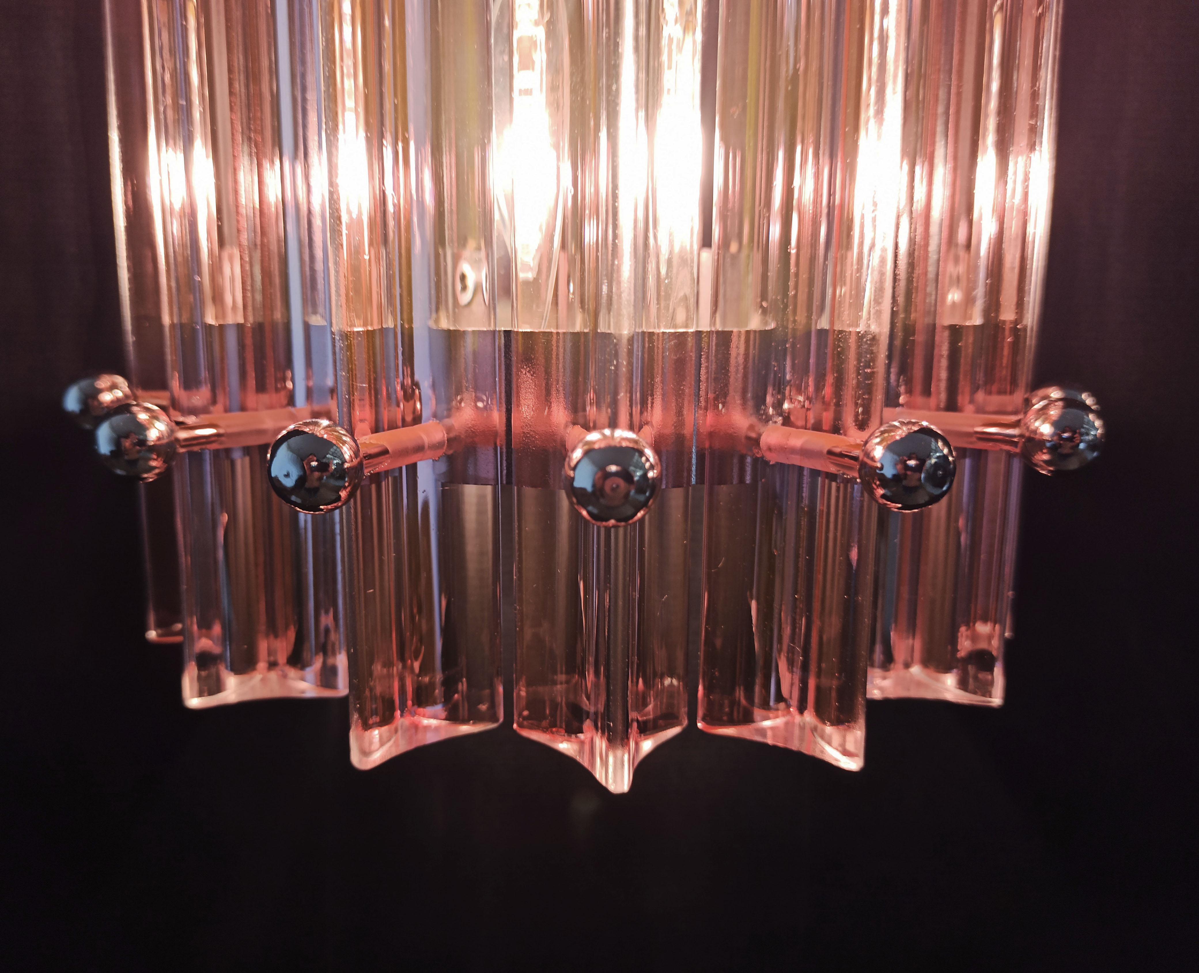 Satz von sechs rosa Wandleuchten aus der Mitte des Jahrhunderts, Murano, 1990er Jahre im Zustand „Gut“ im Angebot in Budapest, HU