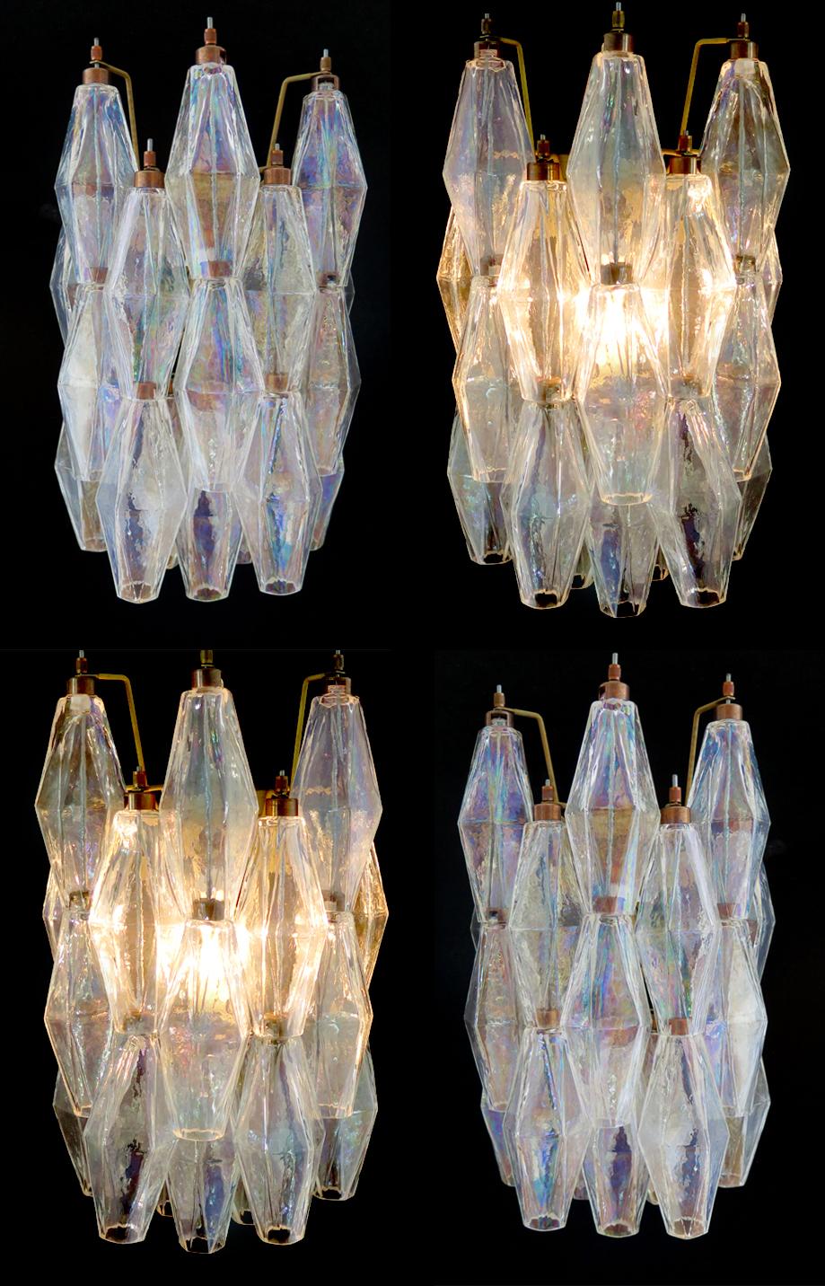 Set Six Sconces Iridescent Glass 