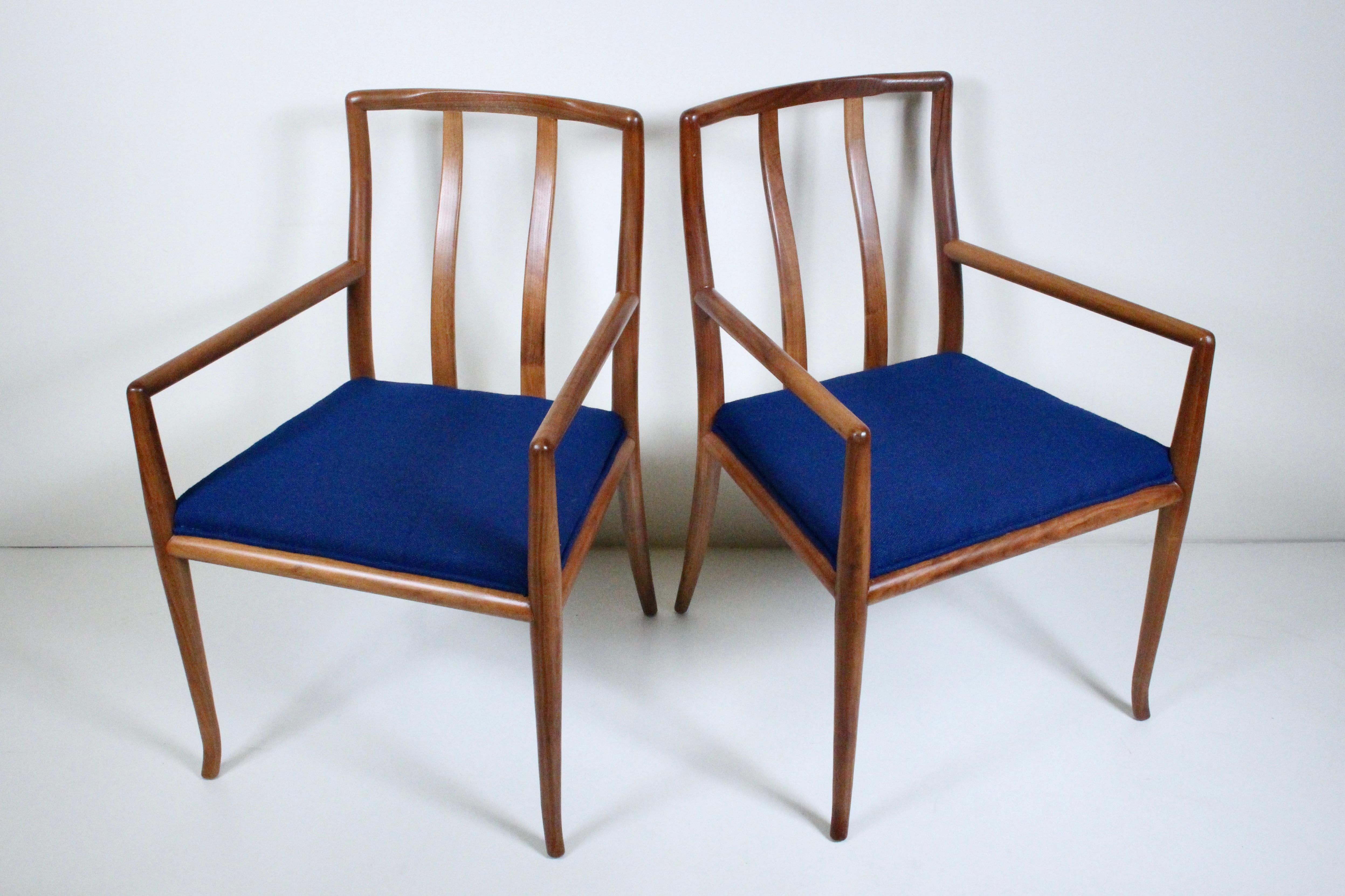 Set Six T. H. Robsjohn Gibbings for Widdicomb Sabre Walnut Dining Chairs, 1950's 4