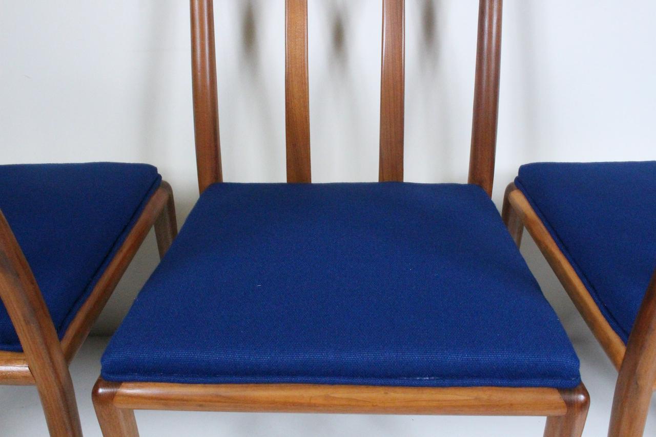 Set of 6 T. H. Robsjohn Gibbings for Widdicomb Sabre Walnut Dining Chairs, 1950s For Sale 9
