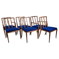 Set Six T. H. Robsjohn Gibbings for Widdicomb Sabre Walnut Dining Chairs, 1950's