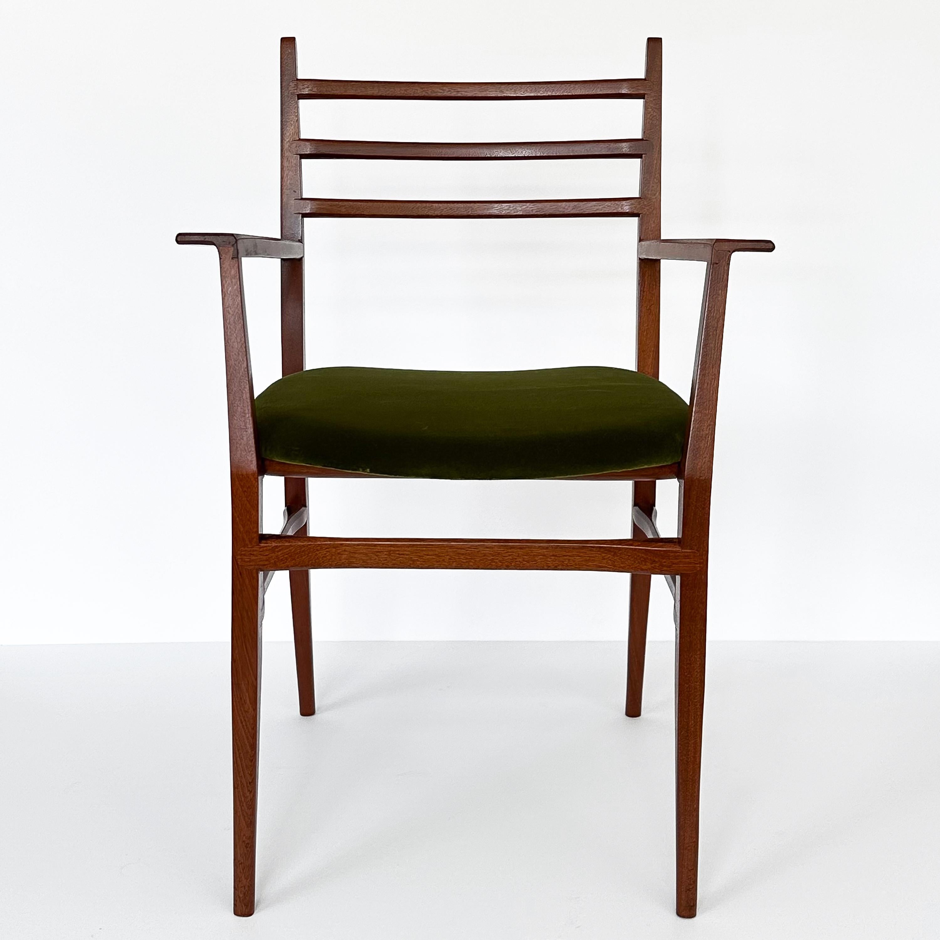 Mid-Century Modern Set Six ‘Trieste’ Dining Chairs by Guglielmo Ulrich For Sale