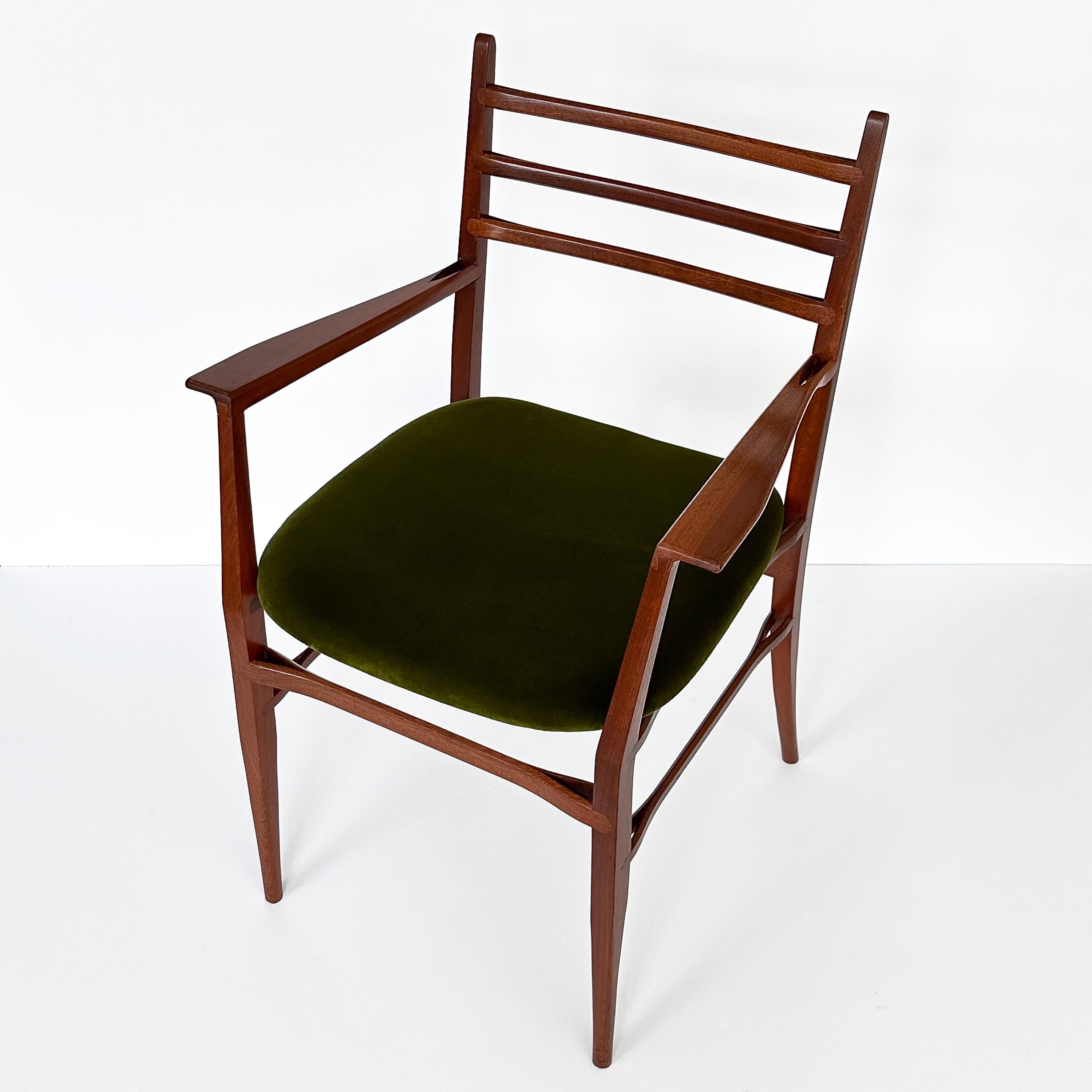 Mid-20th Century Set Six ‘Trieste’ Dining Chairs by Guglielmo Ulrich For Sale