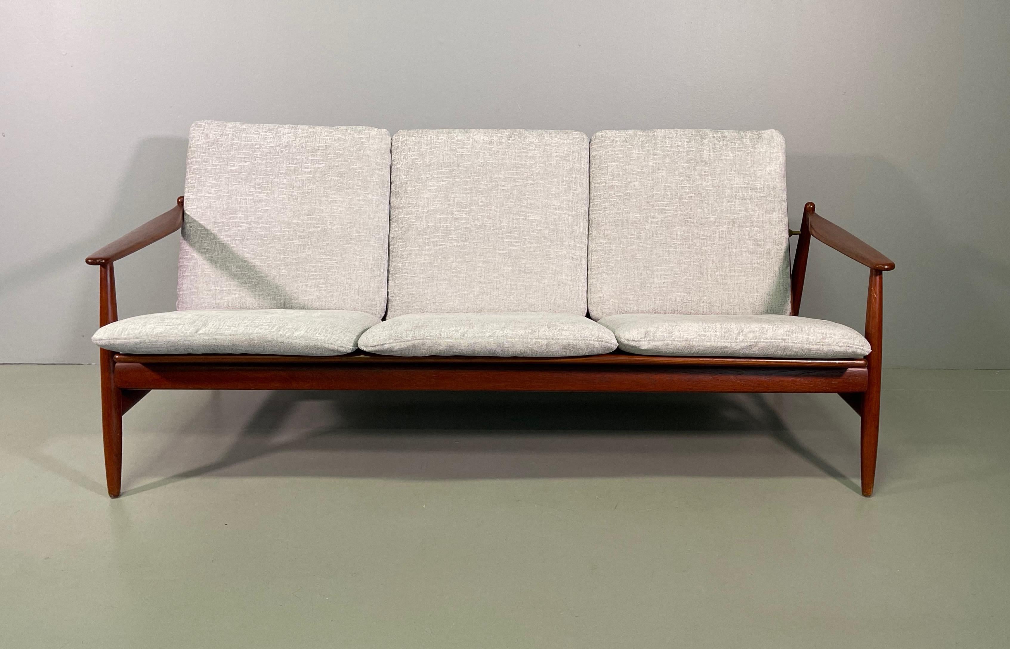 Danish Set Sofa and Pair of Armchair by Hans Olsen, Frem Røjle For Sale