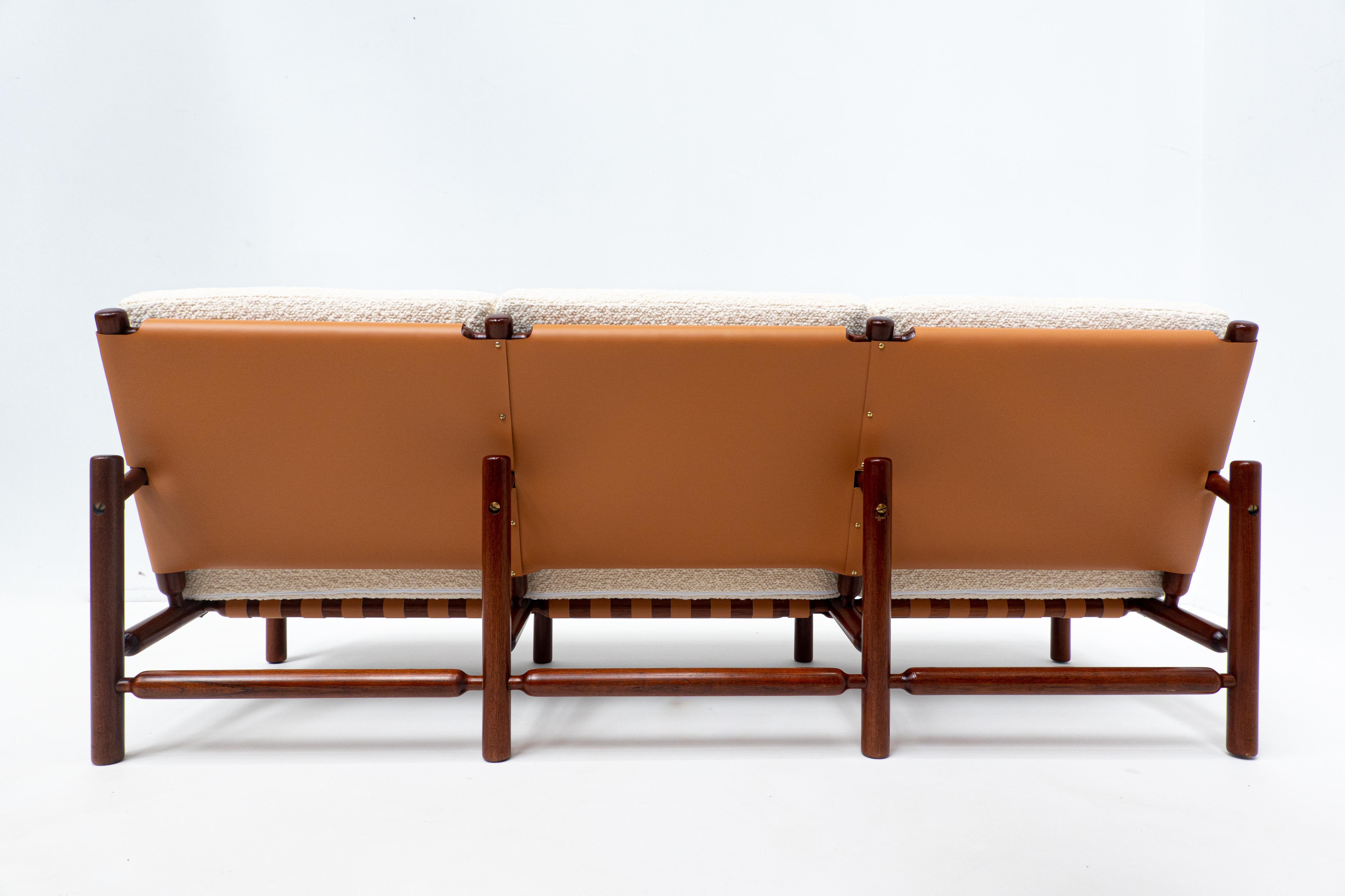 Leather Set Sofa and Pair of Armchairs by Ilmari Tapiovaara for Paolo Arnaboldi, Italy