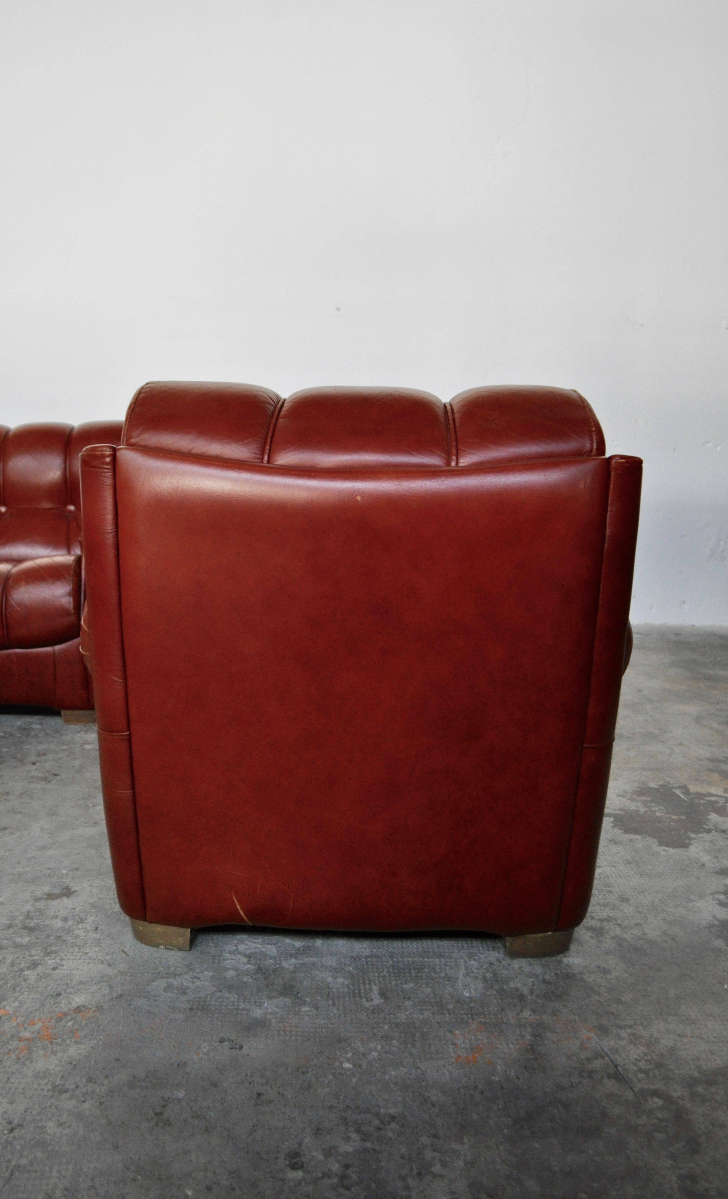 Set Sofa in Leather, Italy, 1970 In Good Condition For Sale In Manzano, Friuli Venezia Giulia