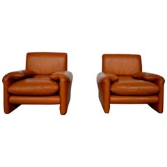 Set Sofa One Place in Cognac Leather, Italy 1970 Set Sofa One Place in Cognac Leather, Italy 1970