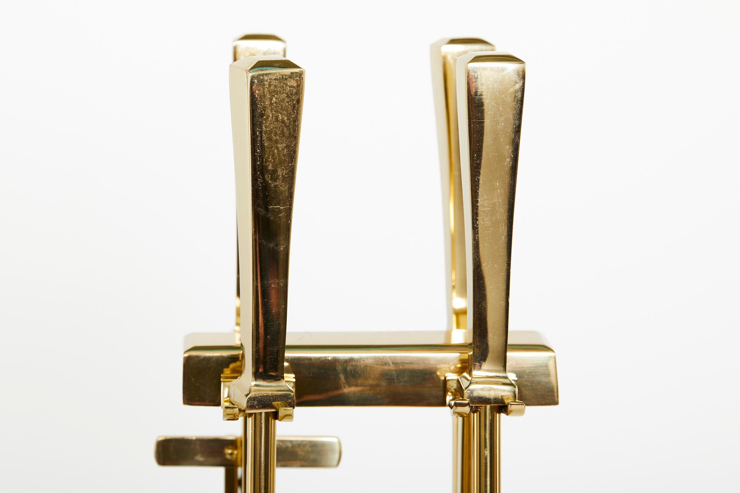 Set Solid Brass Fire Tool / Stand 2