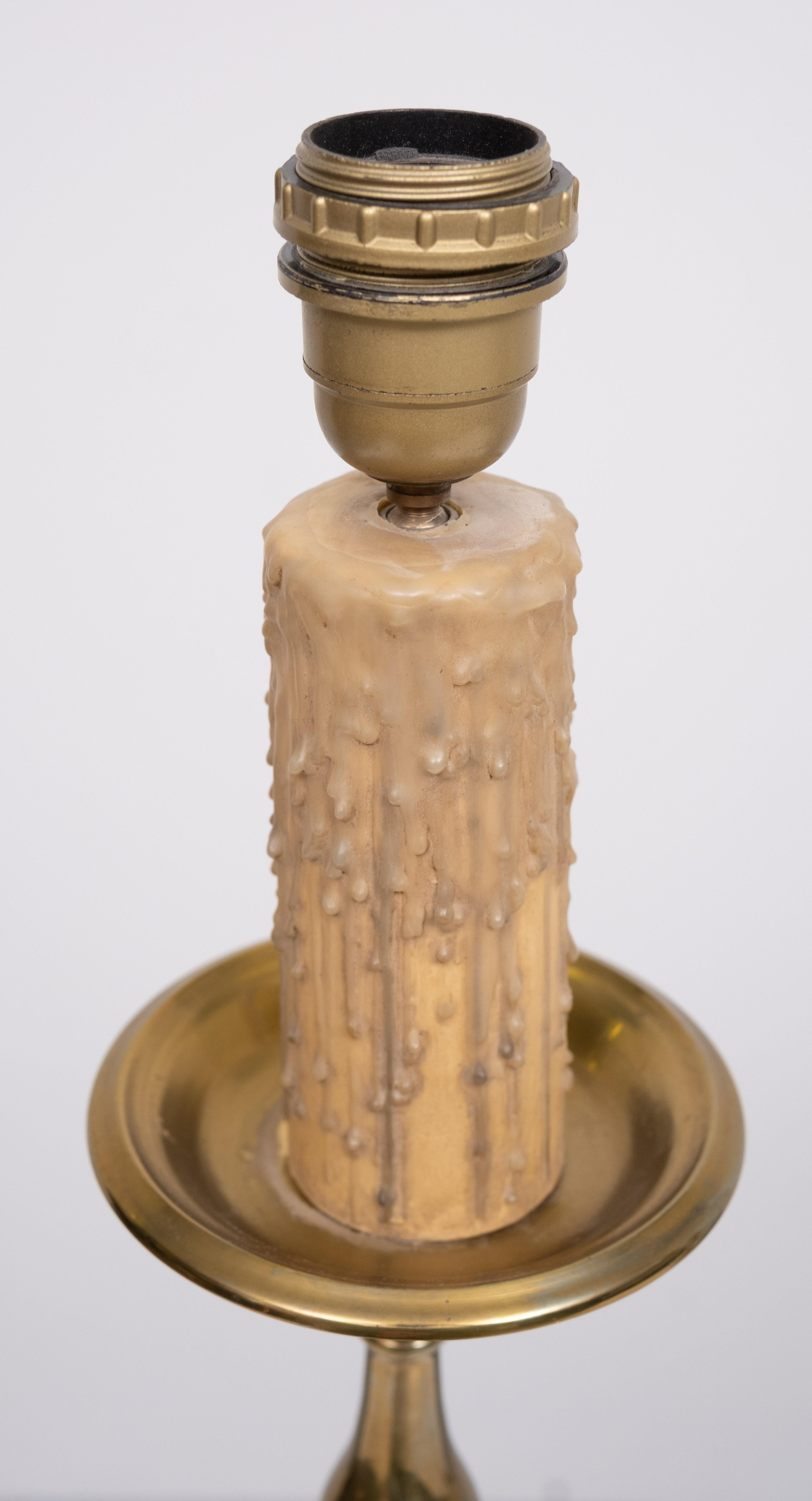 Ensemble de lampes de table néo-gothiques en laiton massif 1950s en vente 3