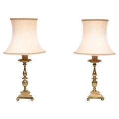 set solid Brass Gothic Revival Table Lamps 1950s