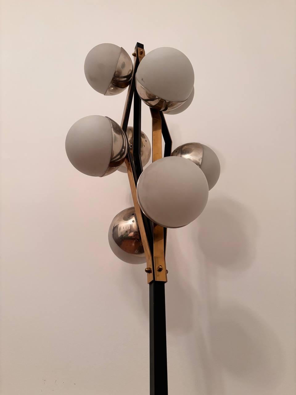Set Stilnovo sculturale Italian '50 con timbro : piantana, lampadario, applique in vendita 7