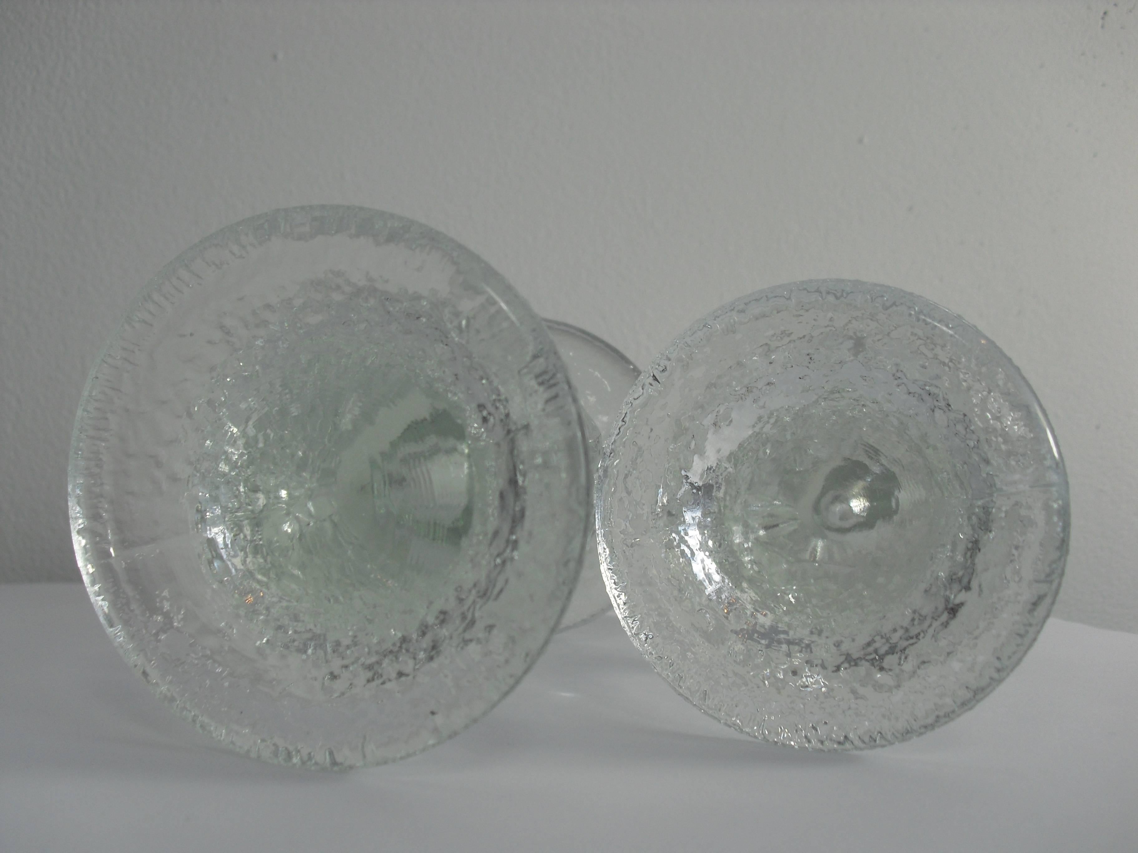 Set Swedish Crystal Glass Pukeberg Candleholders by Staffan Gellerstedt, 1970s For Sale 4