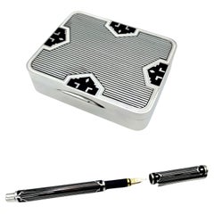 Set Table Box + Fountain Pen Art Deco Style Inspired by Louis Cartier Salimbeni