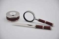 Ensemble d'accessoires de bureau en cuir de galuchat véritable - Collection Galucharme