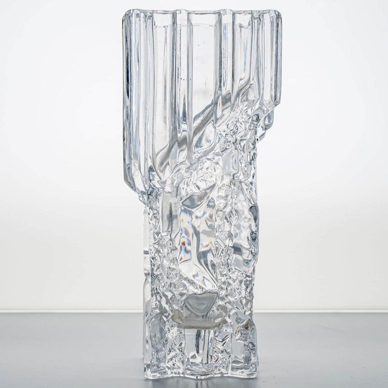 20ième siècle Ensemble bol à pied et vase en verre Tapio Wirkkala, Inari Kantarelli, Finlande en vente