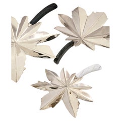 Set Tartaro Leaf Trays, Marble & Alpaca Silver