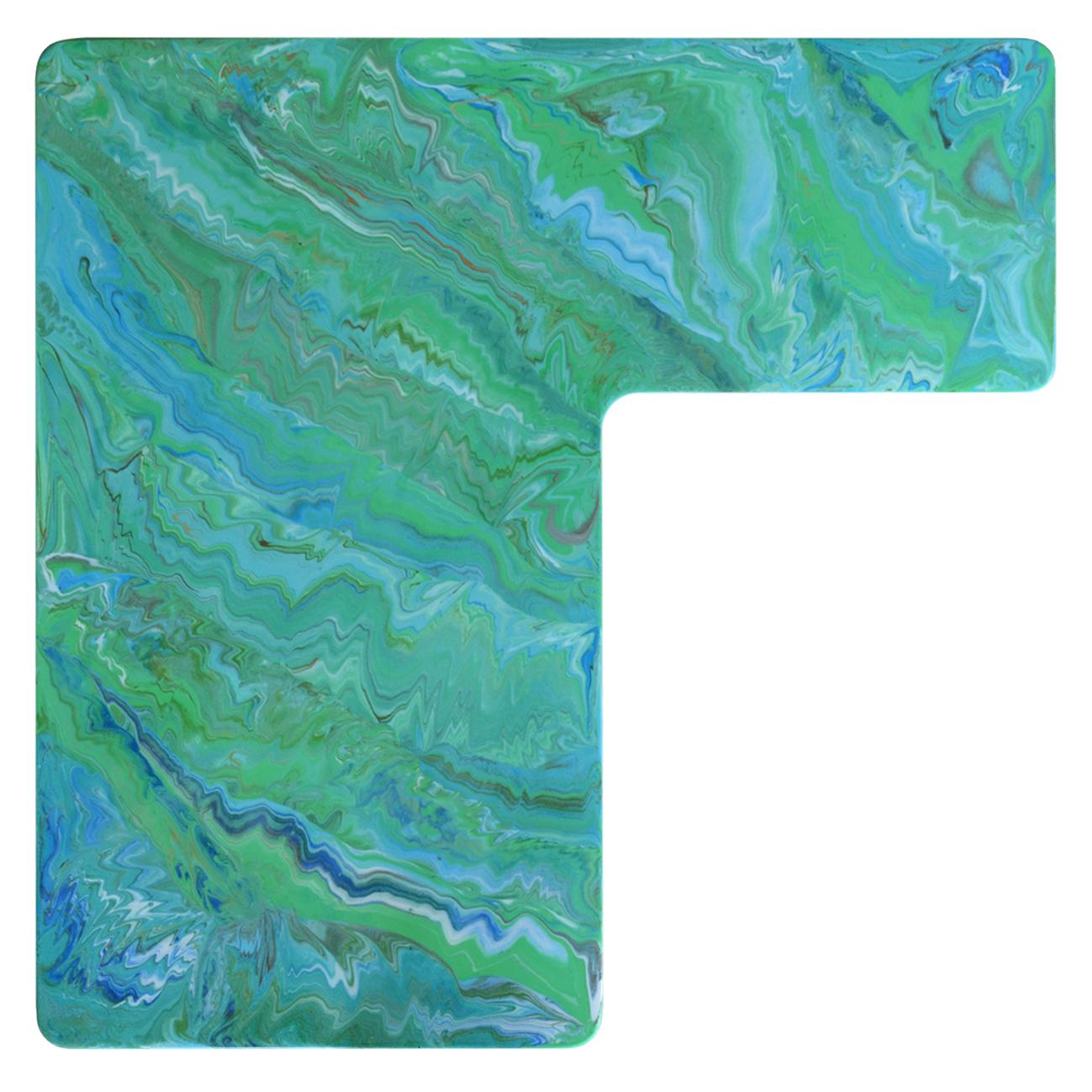 Marbre Set Tavolini Marmo Bianco e Scagliola Verde Fatto a Mano en Italie disponible en vente