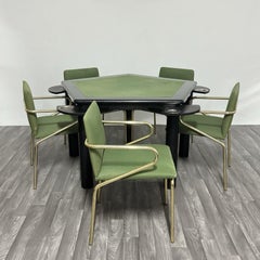 Game Table Set With 5 Chairs Modern Antique Design 1970s