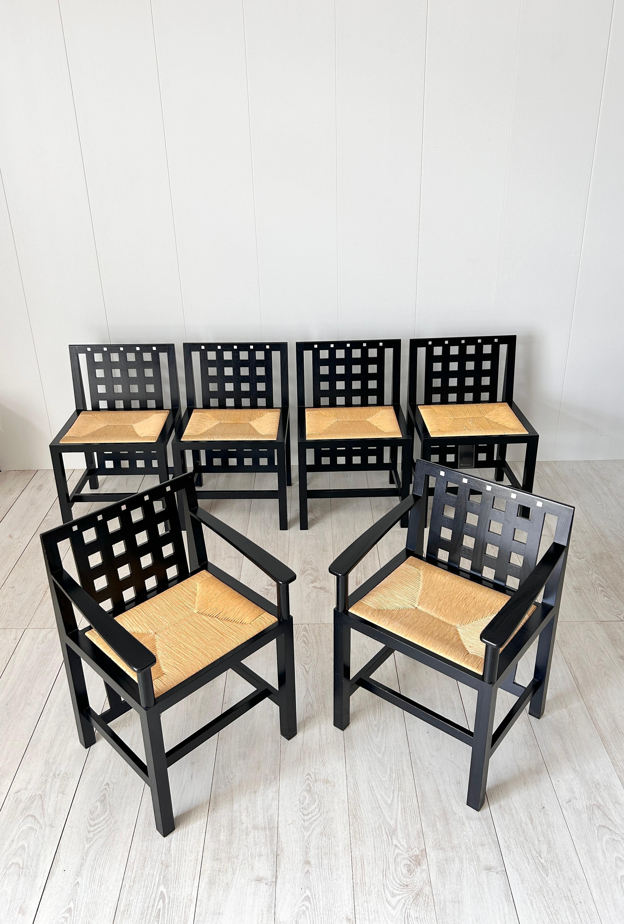 Set tavolo e 6 sedie Mackintosh per Cassina, 1975 For Sale 4