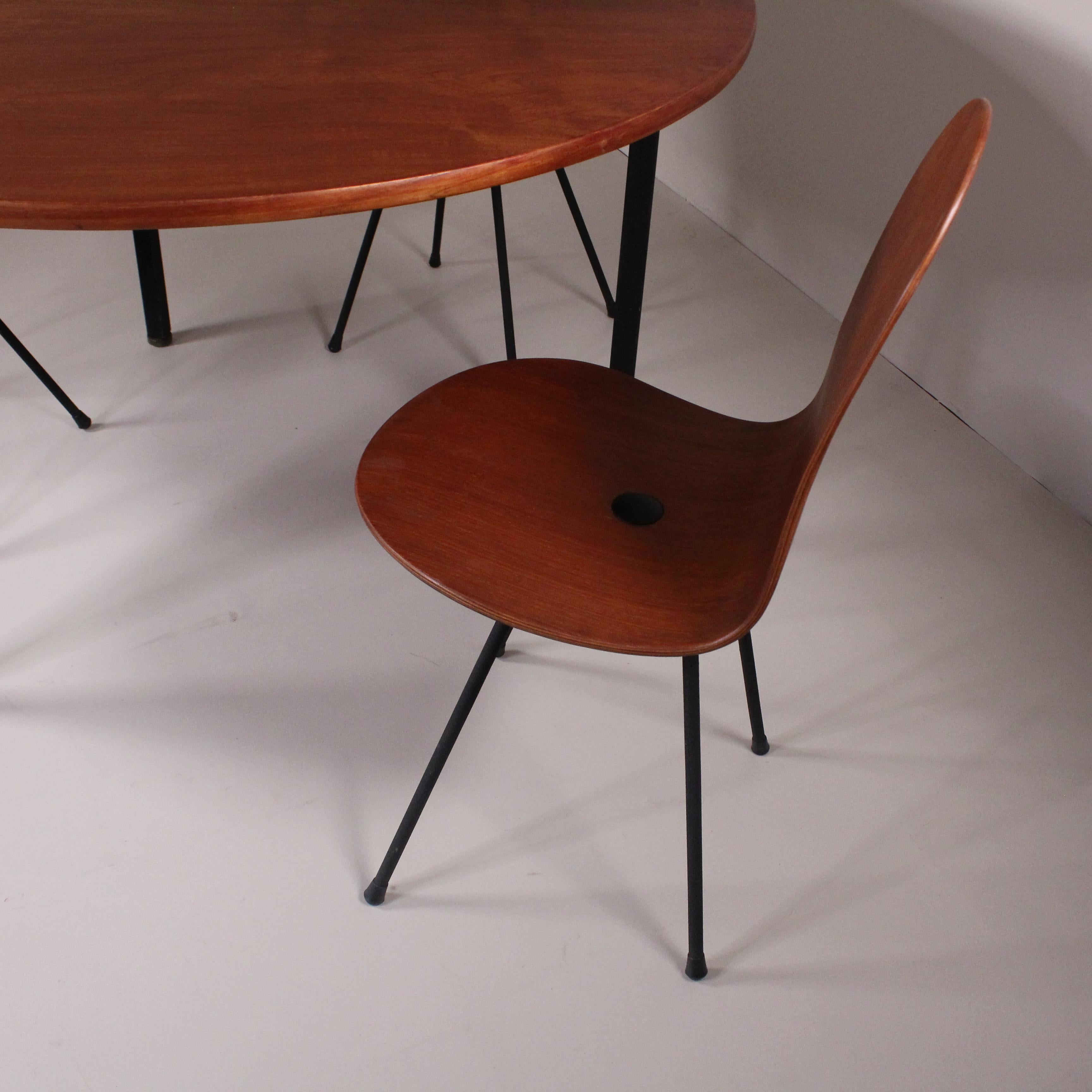 Italian Table and chair set, Franco Campo and Carlo Graffi, 1958 For Sale
