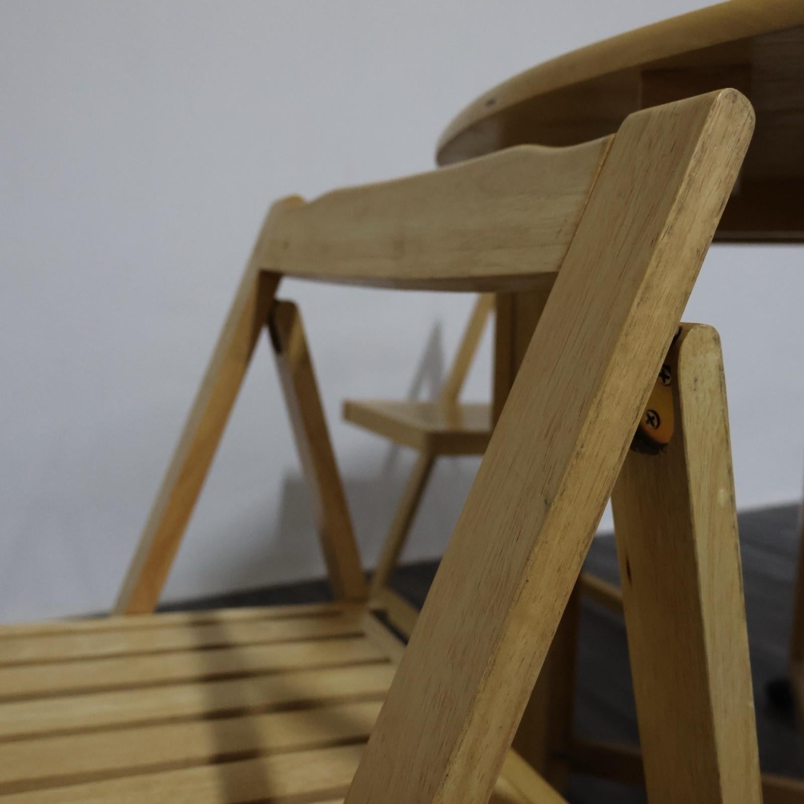 Set Tavolo E Sedie Richiudibile Design/One Anni 80 Modernariato en vente 4