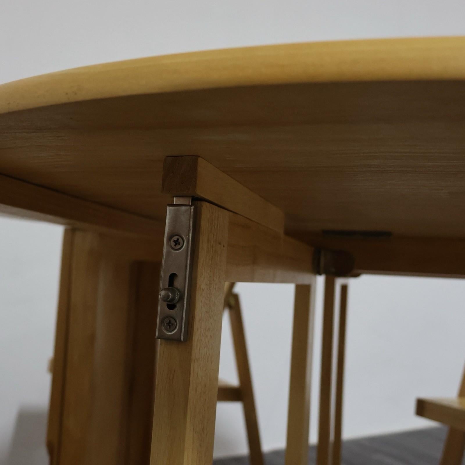 Set Tavolo E Sedie Richiudibile Design/One Anni 80 Modernariato en vente 7