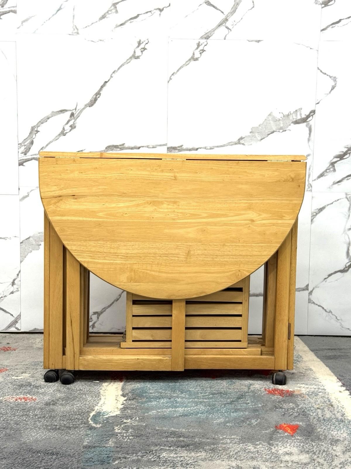 Set Tavolo E Sedie Richiudibile Design Scandinavo Anni 80 Modernariato in vendita 1