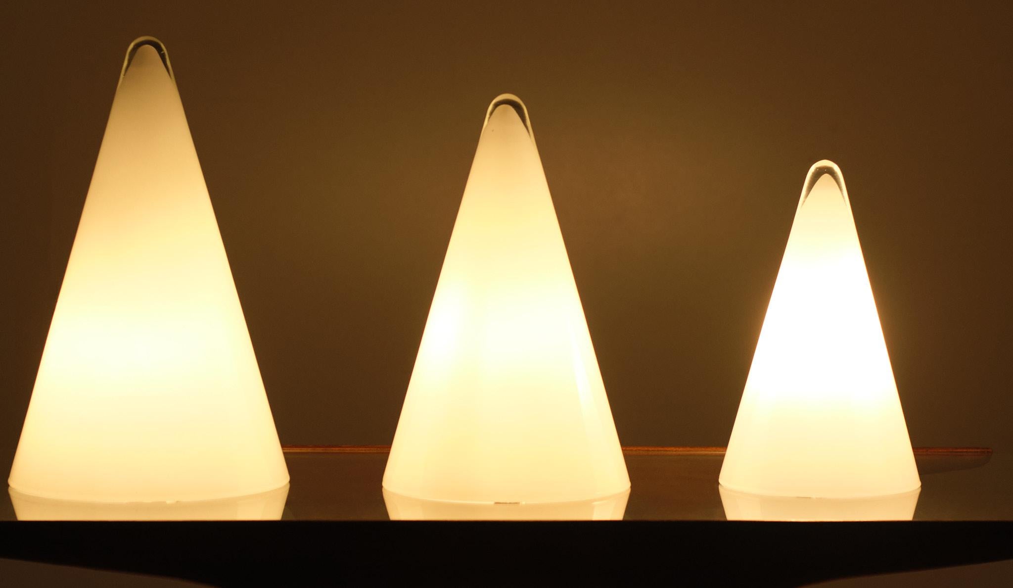 Late 20th Century Set Teepee Glass Table Lamps, France, 1970s