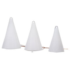 Set Teepee Glass Table Lamps, France, 1970s