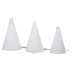 Vintage Set Teepee Glass Table Lamps, France, 1970s