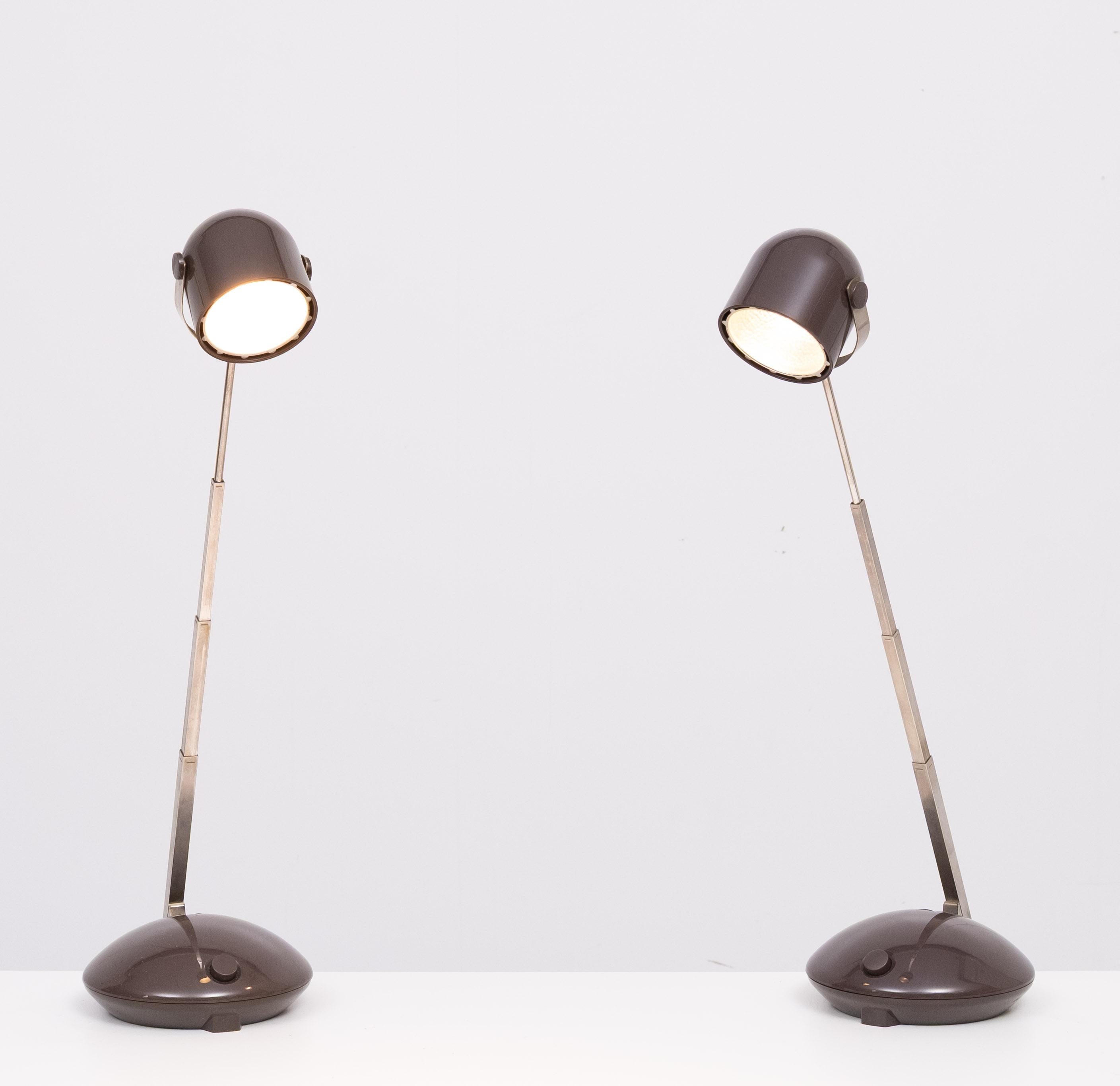 set Telescope German Table Lamps by Eichhof 1970s Plástico en venta