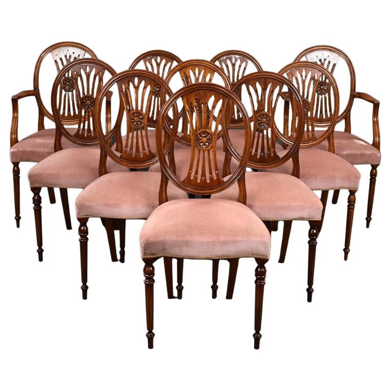 Set Ten 20th Century Mahogany Dining Chairs For Sale at 1stDibs