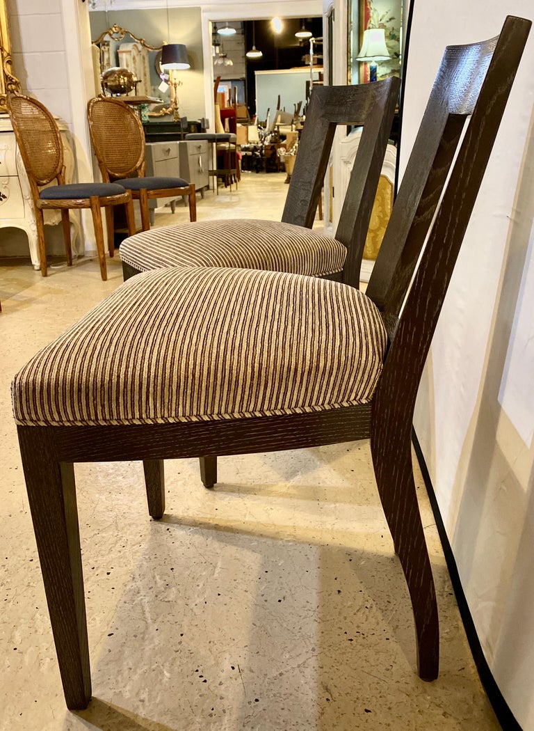 Set Ten Donghia 'Margarita' Design Dining Chairs Pickled Oak, Labeled